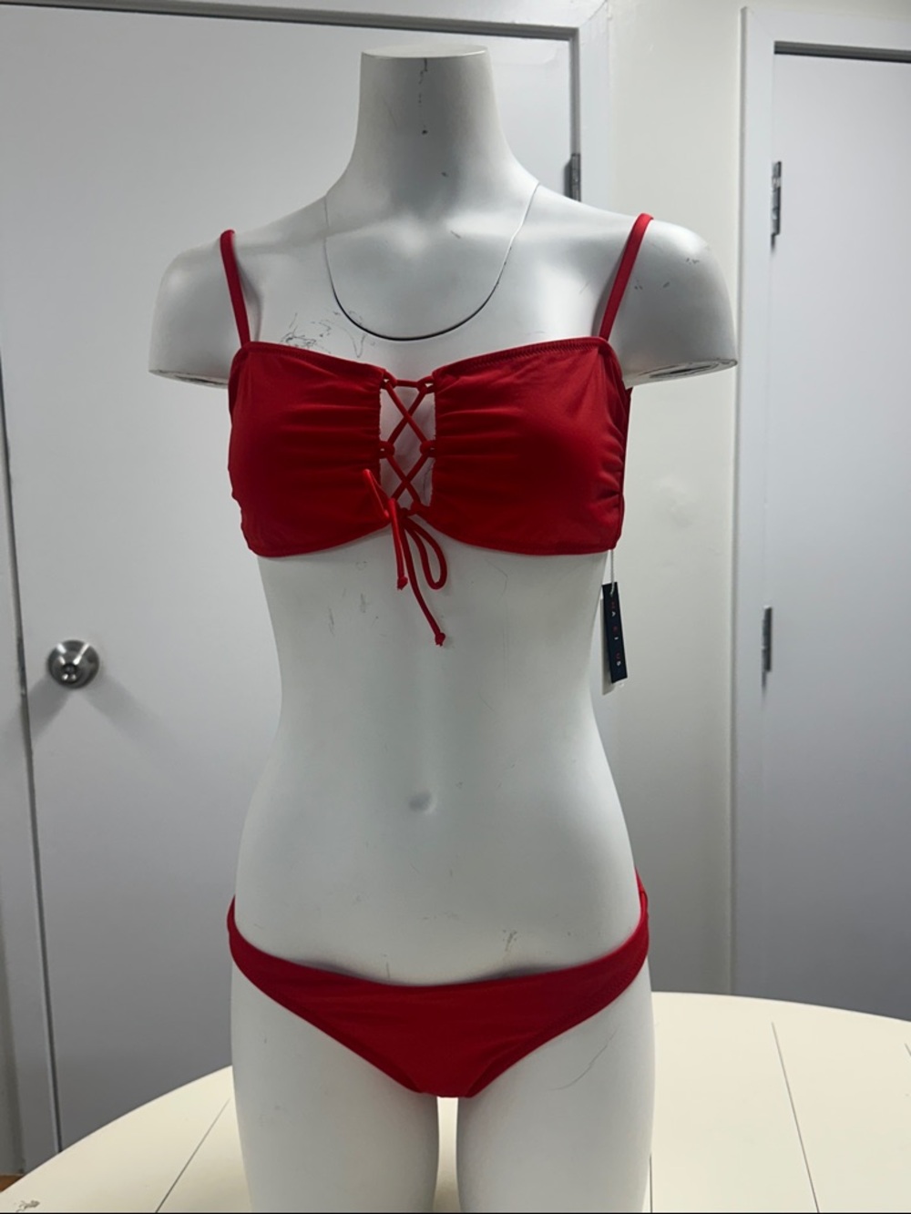 Milly Red Lace-Up Bikini Set